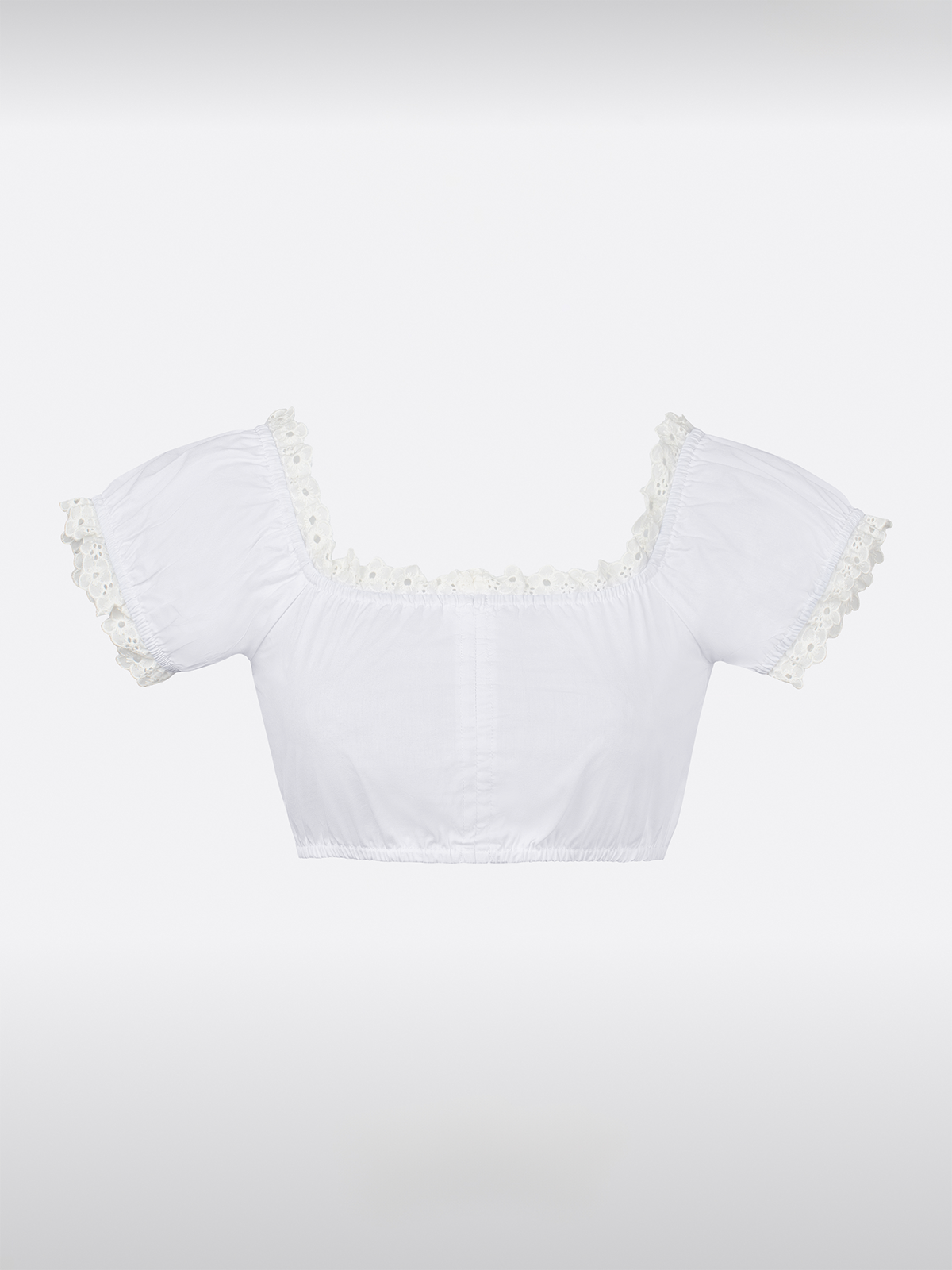 Witte korte mouw schoudervrije Dirndlblouse