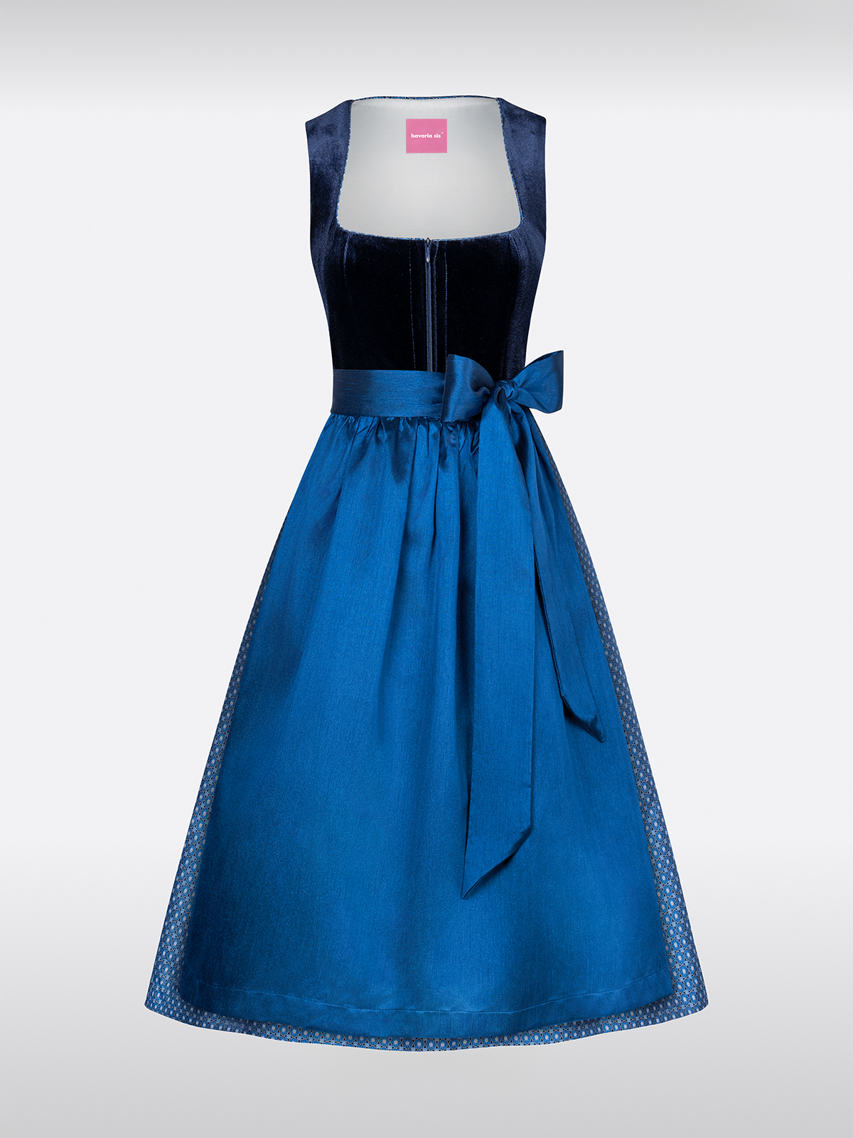 Blauwe Rechte Halslijn Traditioneel Dirndl