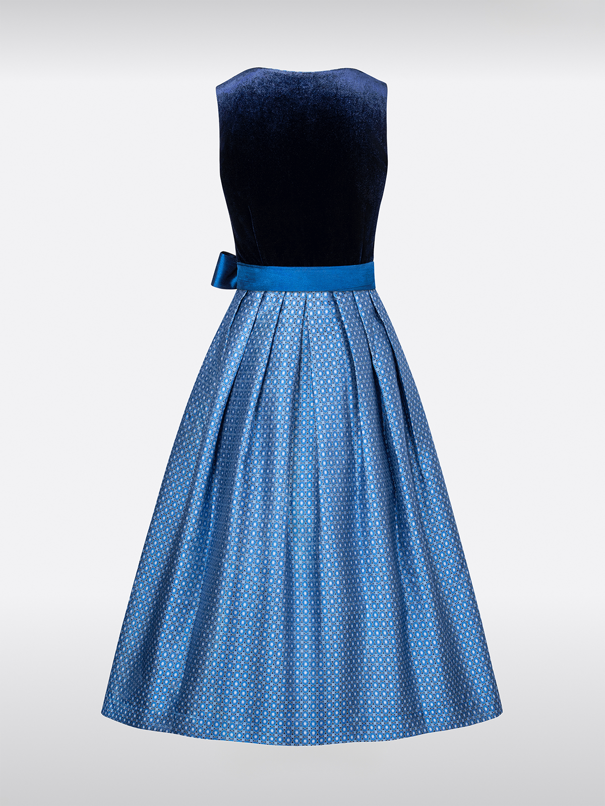 Blauwe Rechte Halslijn Traditioneel Dirndl