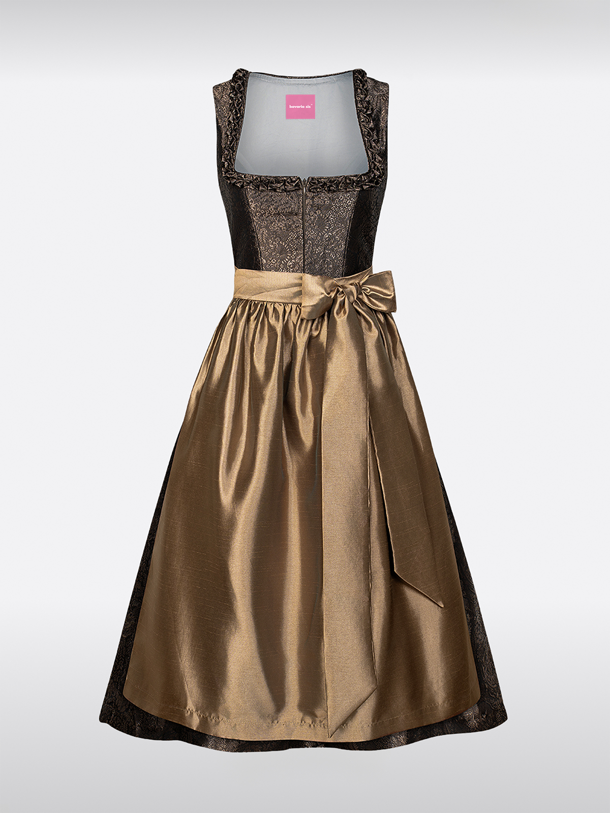 Braun Rechte Halslijn Rits Voor Dirndl