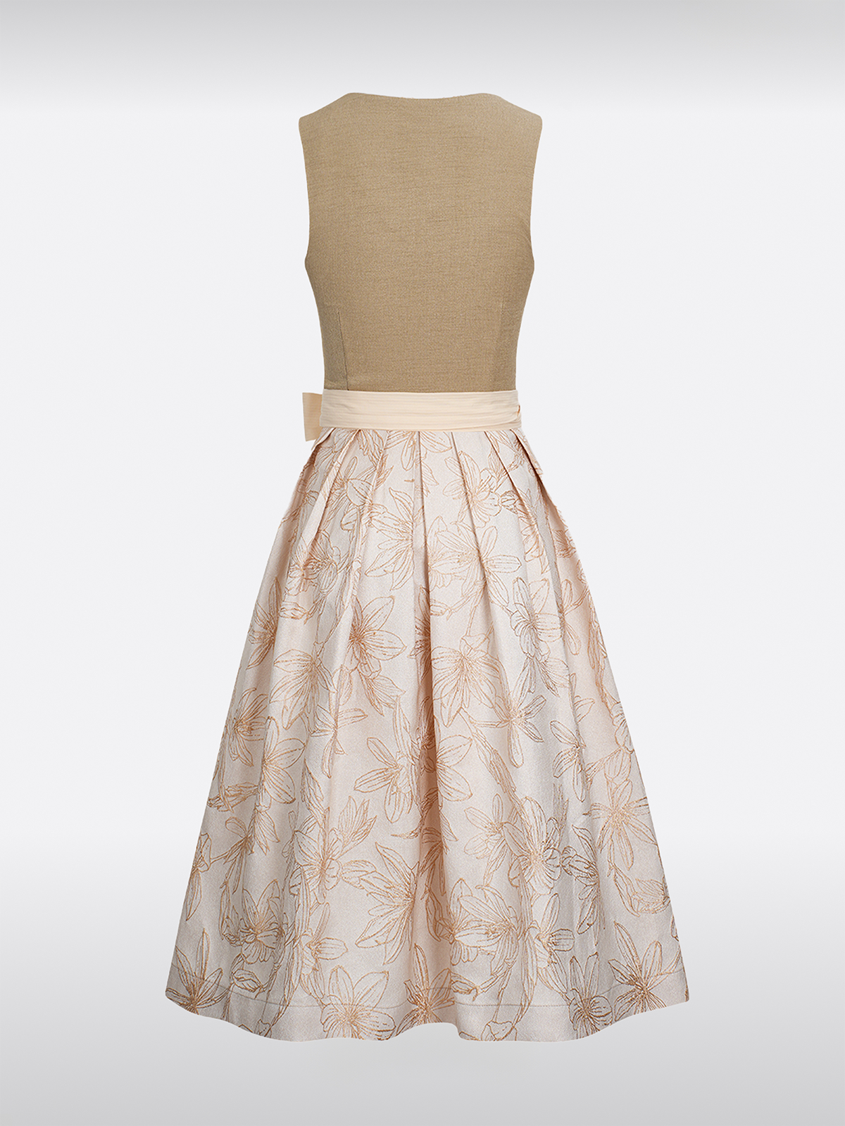 Braun Rechte Halslijn Rits Voorkant Dirndl