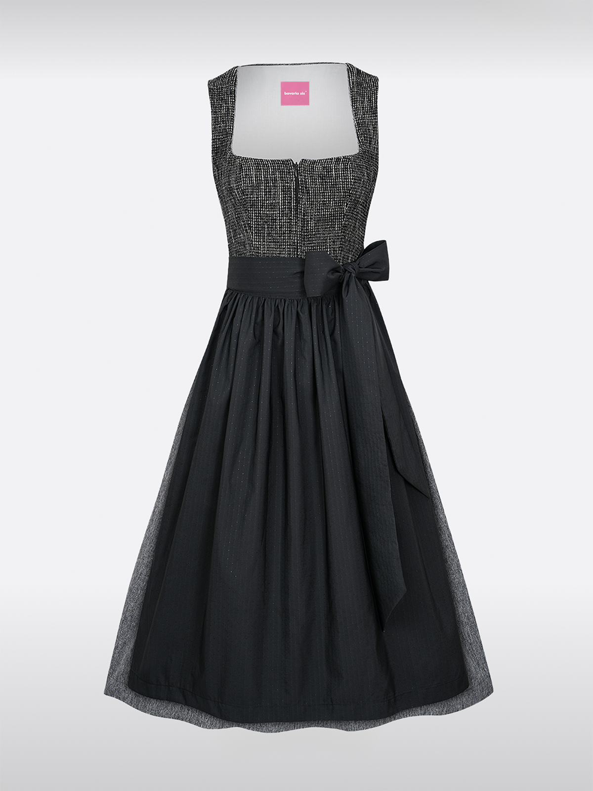 Zwart Rechte Uitsnede Rits Voor Dirndl