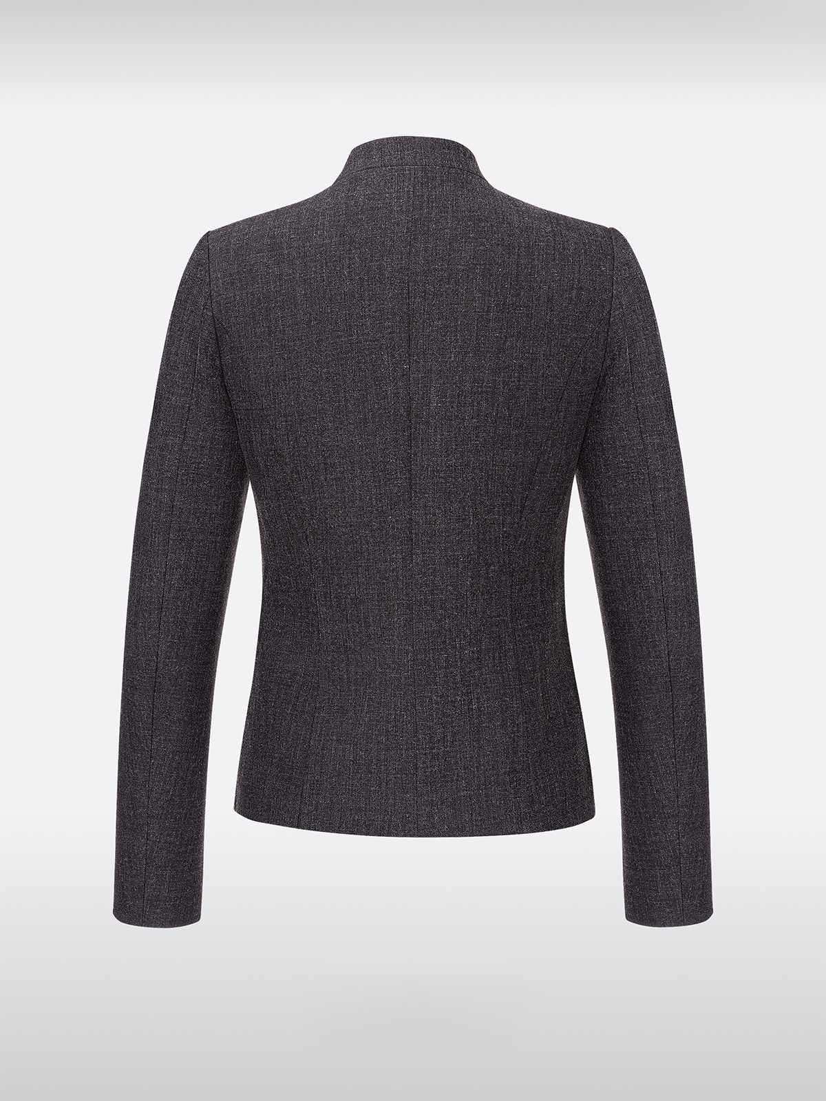 Zwarte Hoogsluitende Slim-Fit Traditionele Jassen