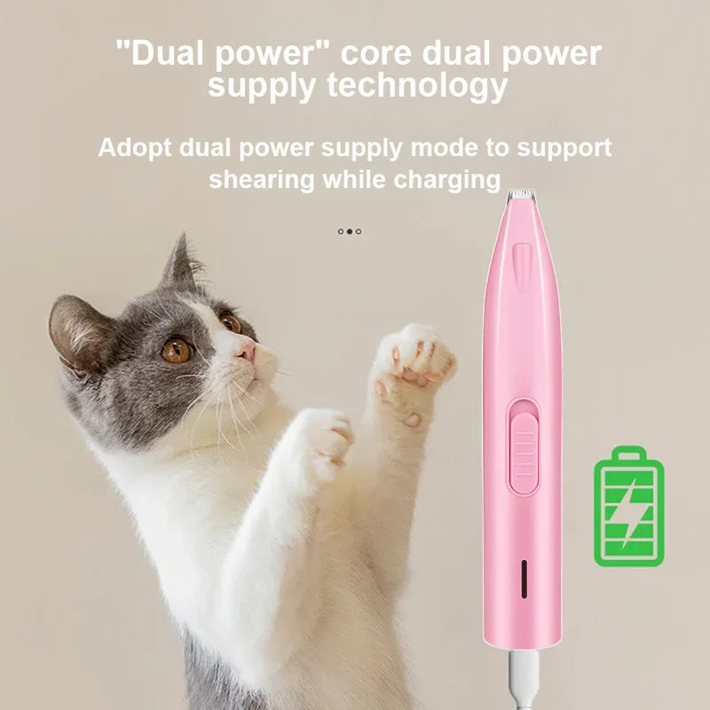 Groomily Dierenscheerapparaat met LED-lamp | Precisiekop van roestvrij staal | Voor gezicht, poten en oren | Stil en handzaam