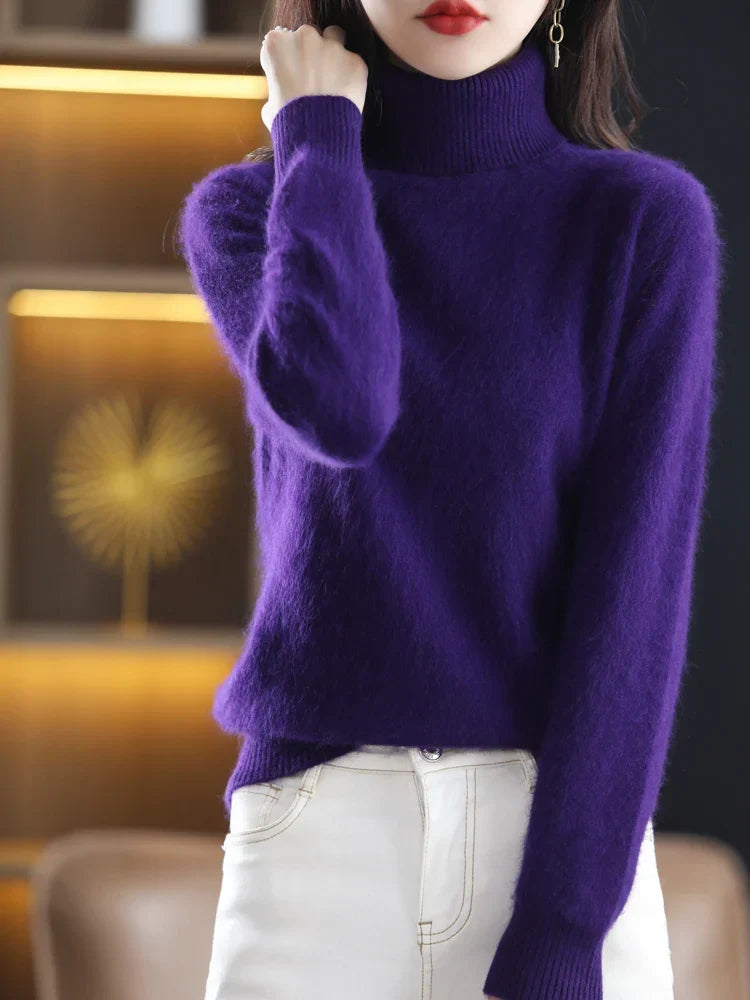 Dames 100 Procent Kasjmier Coltrui Warm Slim Fit Brei in 23 Kleuren