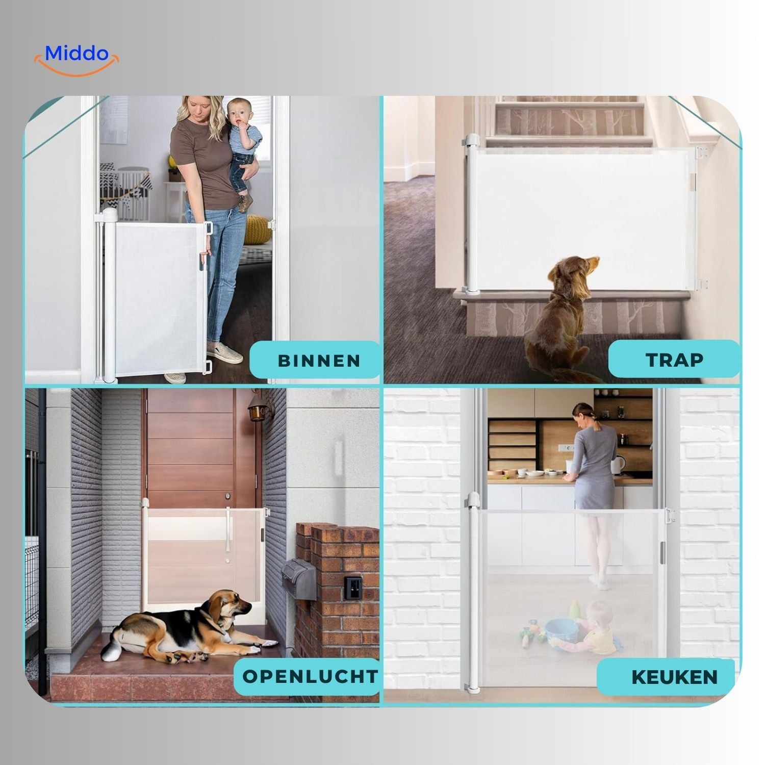 SafeGuard™ Traphekje | Veilige, verstelbare en opvouwbare poort voor uw huis