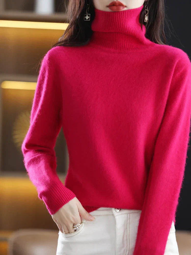 Dames 100 Procent Kasjmier Coltrui Warm Slim Fit Brei in 23 Kleuren