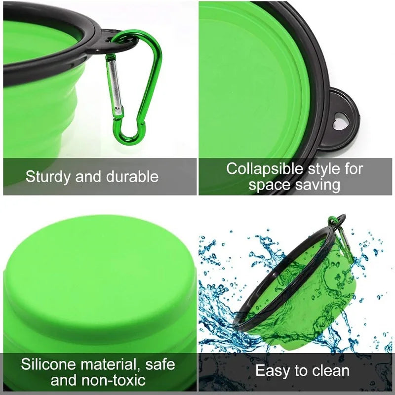 ReiseNapf FlexiBowl | 2-in-1 Opvouwbare Hondenkom & Dispenser | Siliconen | Voor Onderweg & Outdoor