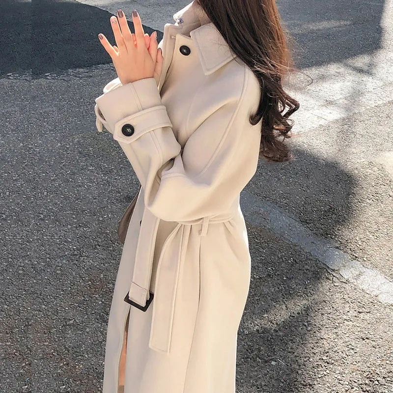 Elegante lange winterjas voor dames