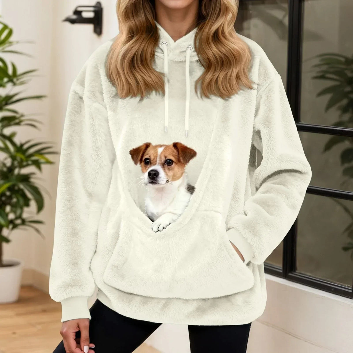 Oversized Fleece Hoodie met Kangoeroezak – Warme Damestrui voor Thuis