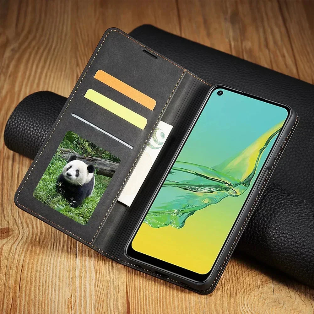 Samsung Hoes: Magnetische Lederen Tas voor Stijlvolle Bescherming