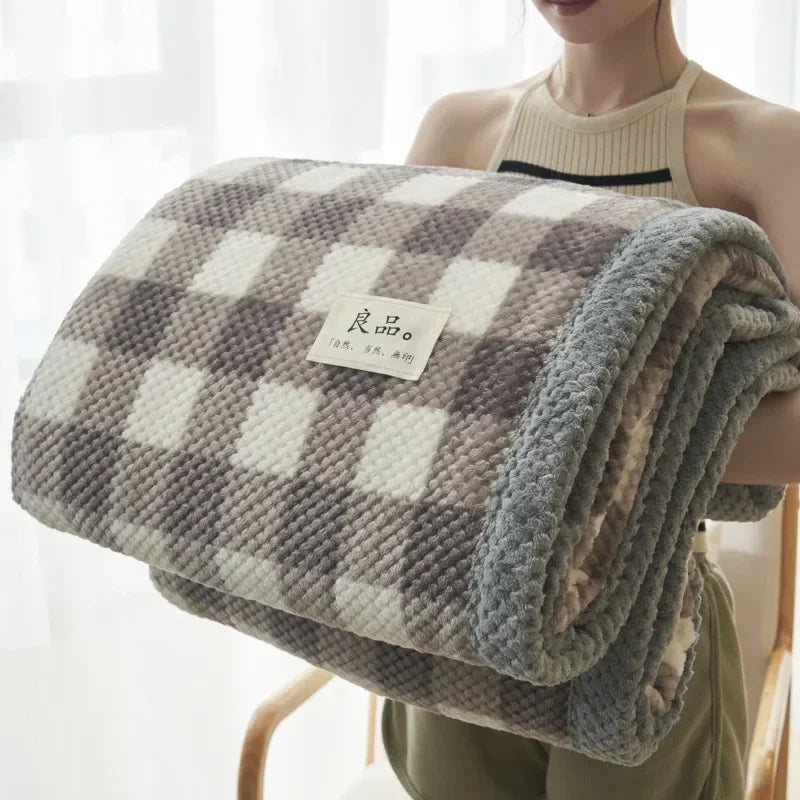 Geruite Deken – Zachte Plaid voor Bank en Bed met Klassiek Blokpatroon