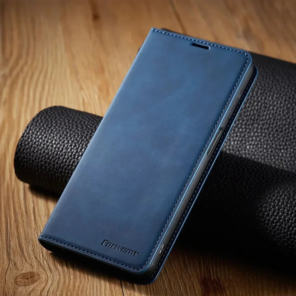 Samsung Hoes: Magnetische Lederen Tas voor Stijlvolle Bescherming