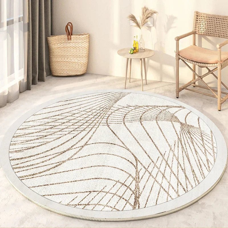 Thyn - Japanse Stijl Ronde Wasbare Vloerkleed voor Woonkamer
