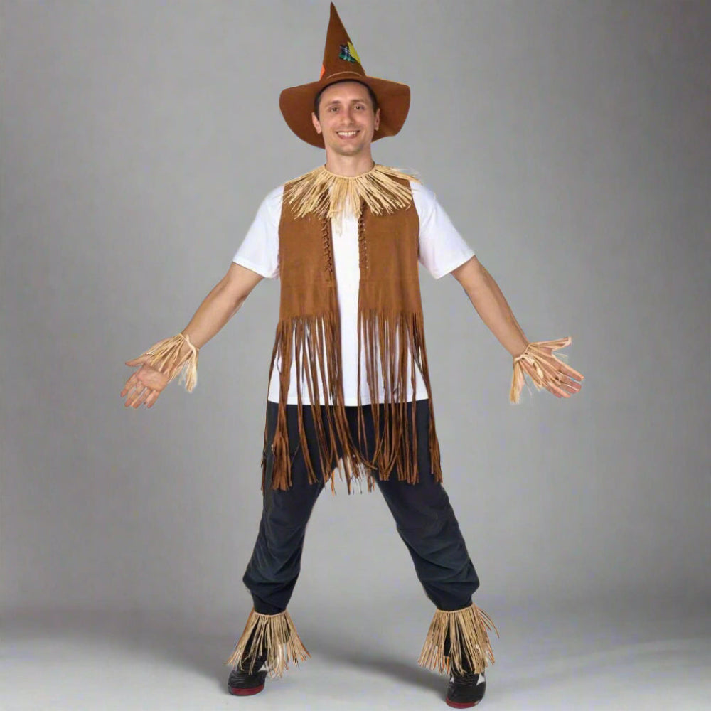Scarecrow Kostuum Set Hoed Stro Kinderen Volwassenen Halloween Feest