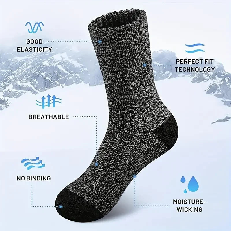 Merino-wol sokken AlpTherm | 5 Paar | Extra Dik & Warm | Voor Wandelen & Winter | Unisex 38–46