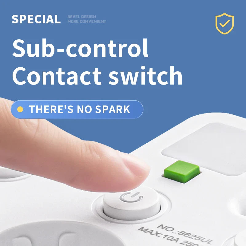 Meerdere stekkerdozen VOLTRIQ ProLine | 3–4 aansluitingen + 2× USB & 1× Type-C | 2500 W | Overspanningsbeveiliging & controle schakelaar