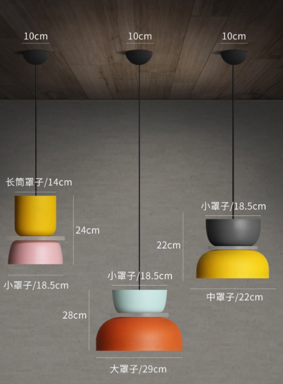 Nordic Zinklegering Dubbel-Tone Koepel Hanglamp LED 1-Licht