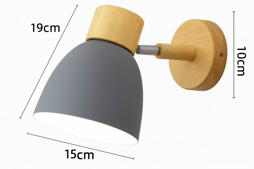 Modern Minimalistische Houten Conus LED Wandlamp | 1-Lamp