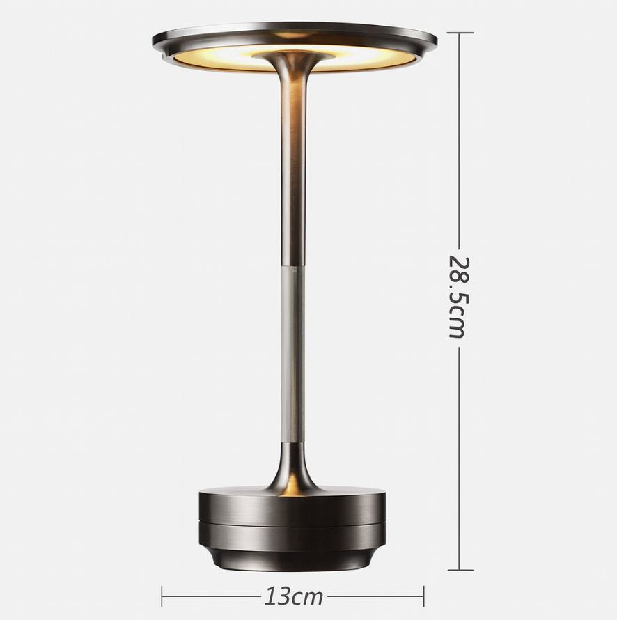 Moderne Messing-Kegel-LED-Accu-Tafellamp 1-Licht