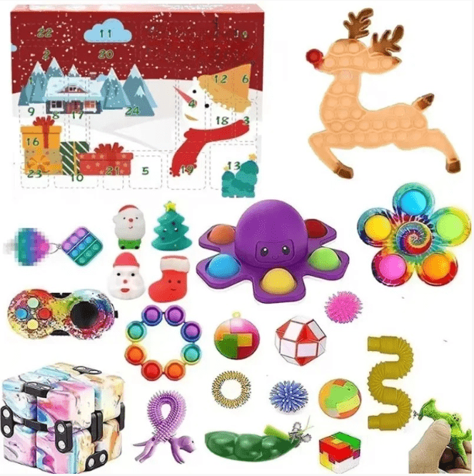 Fidget Adventskalender voor Kinderen – 24 Dagen Vol Sensorisch Speelgoed en Pop It Verrassingen