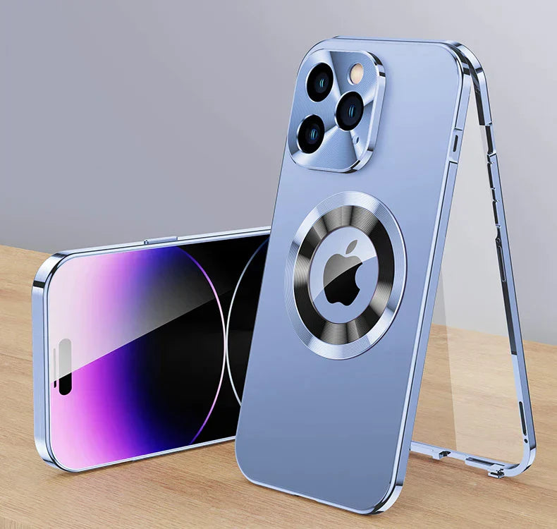 Case 360° Volledig Scherm Lens Metaal Magnetisch Magsafe Hoezen Aluminium voor iPhone 15 14 13