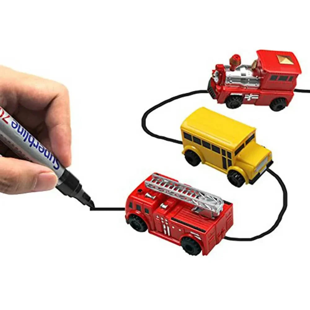 De magische auto die je tekeningen volgt alsof het magie is