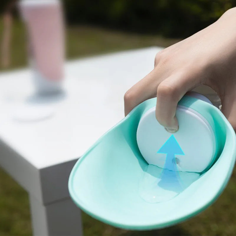 AquaPaws 2-in-1 Hondenwaterfles | Met opvouwbare kom & voedercompartiment | Voor kleine & grote honden | Ideaal voor onderweg