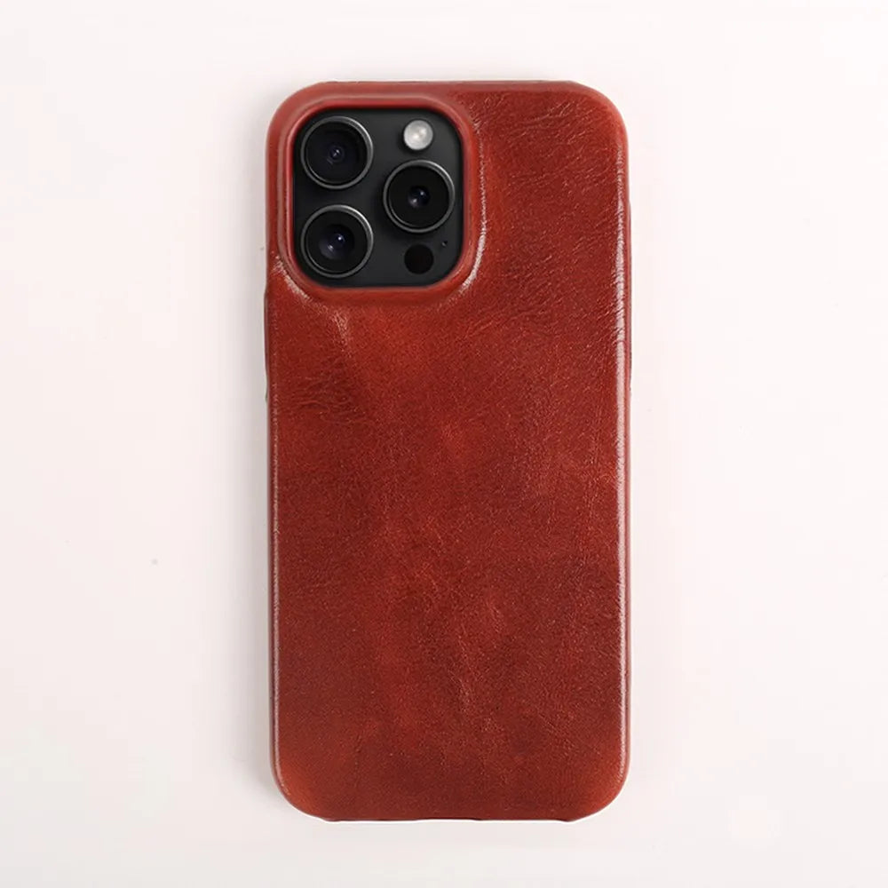 Crownline Handgemaakte iPhone Hoes Van Echte Runderleer