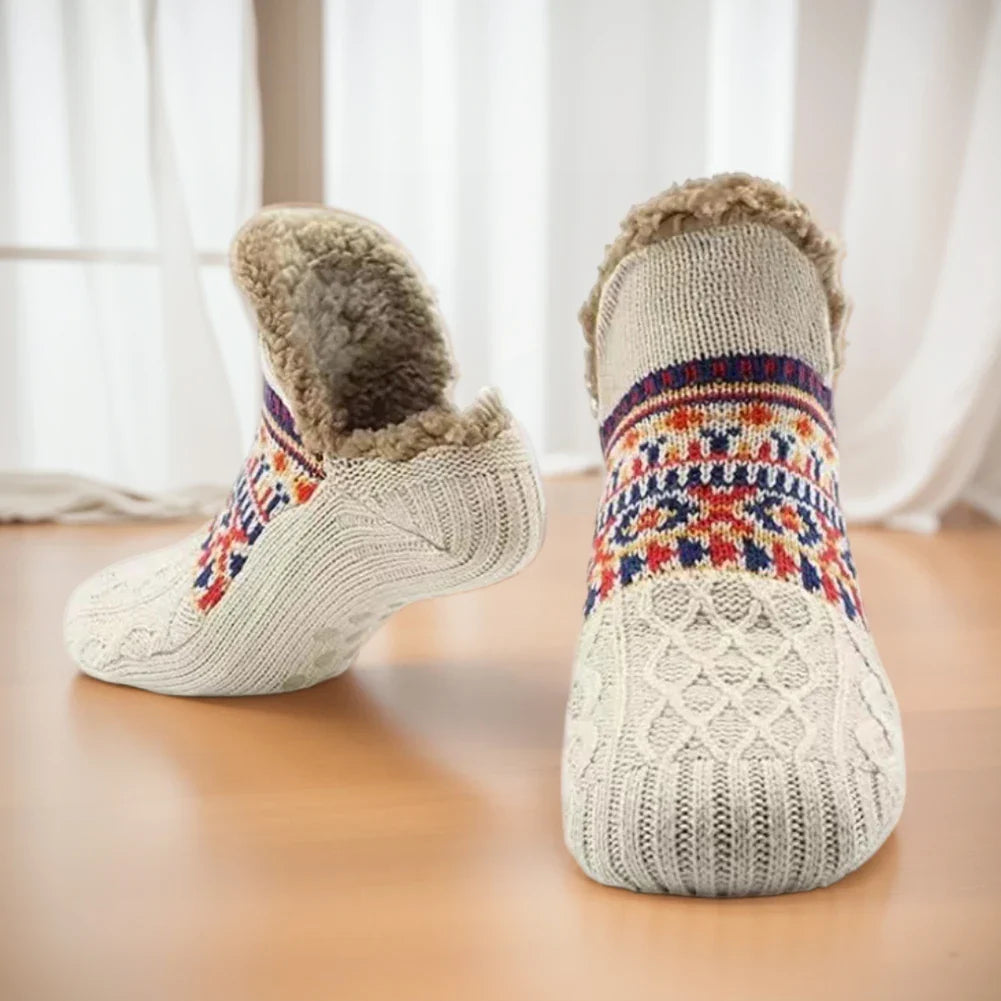 Nordhütte | Thermo-Huis Sokken Winter | Antislip Knuffelsokken voor Dames & Heren | Dikke Voering & Extra Warm | Zachte Antislip Sokken voor Thuis & Kerst