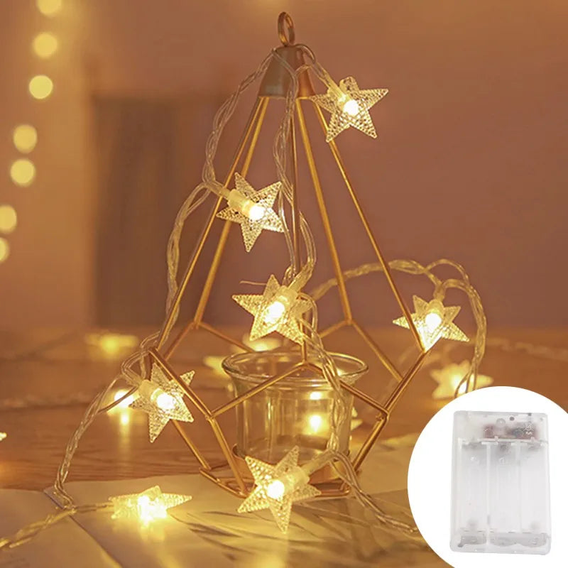 Sterren LED Kerstverlichting – Decoratieve Lichtslinger voor Binnen en Buiten