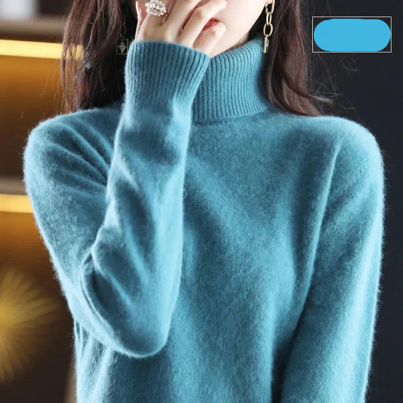 Nyorelle Cashmere Hoge Hals Trui voor Herfst en Winter