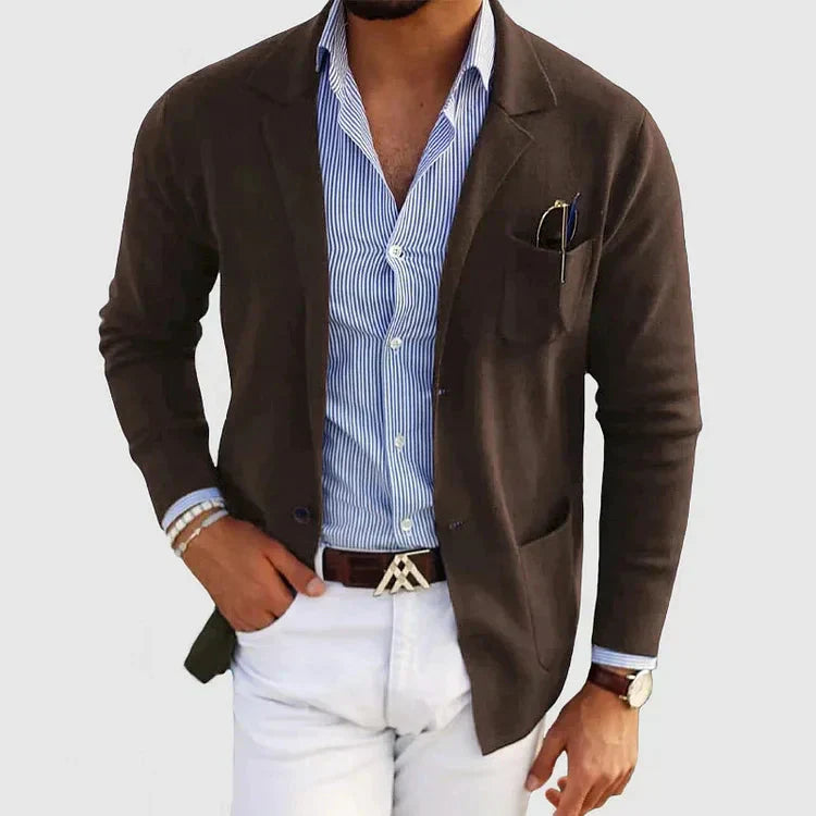Herfstachtige herenblazer met casual knoopzakken en reverskraag - Lorenzo