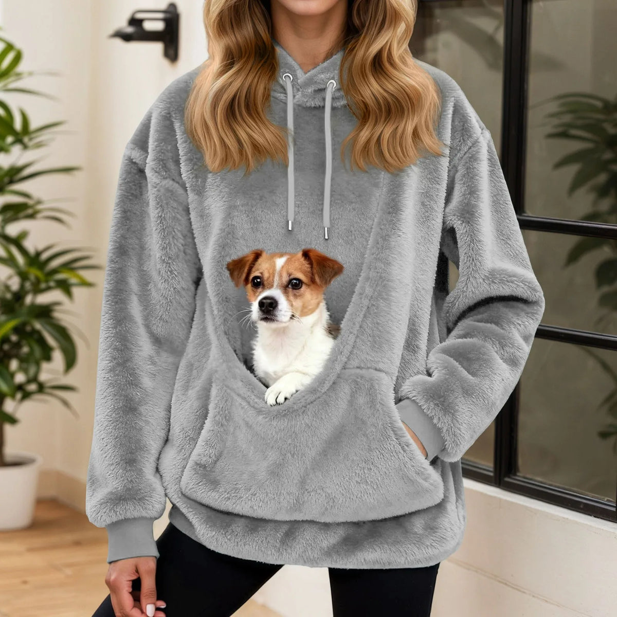 Oversized Fleece Hoodie met Kangoeroezak – Warme Damestrui voor Thuis