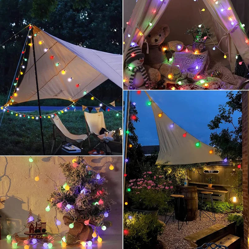 Zonne-energie Aangedreven Lichtketting Voor Buiten