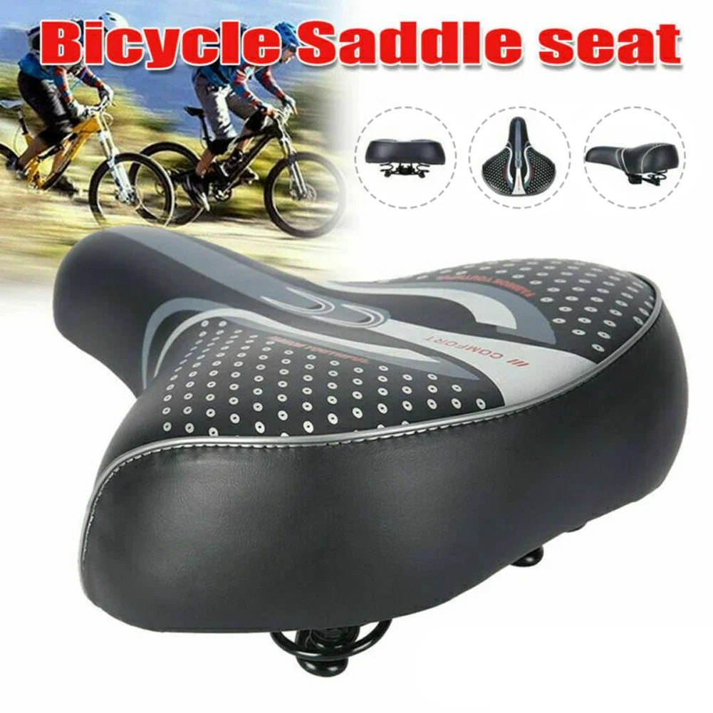 Extra Brede Comfort Fiets Zadels met Schokabsorptie - PU Leren Kussen voor Lange Afstand Fietsen