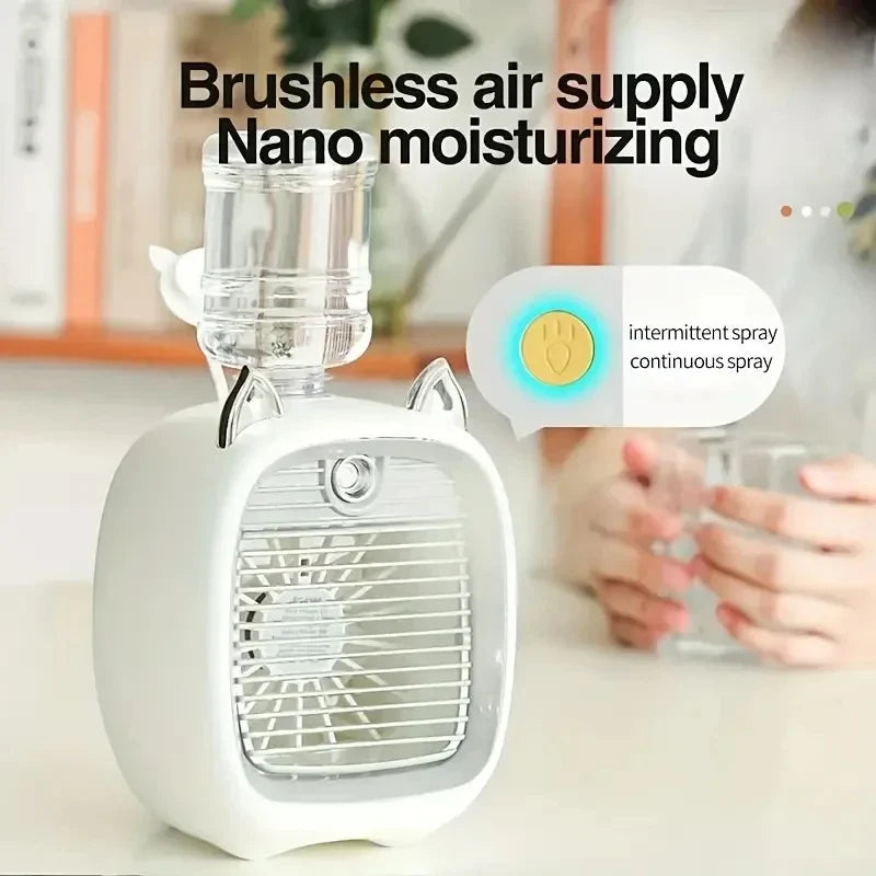 USB Mini Airconditioning Ventilator met Luchtbevochtiger voor Desktop Koeling