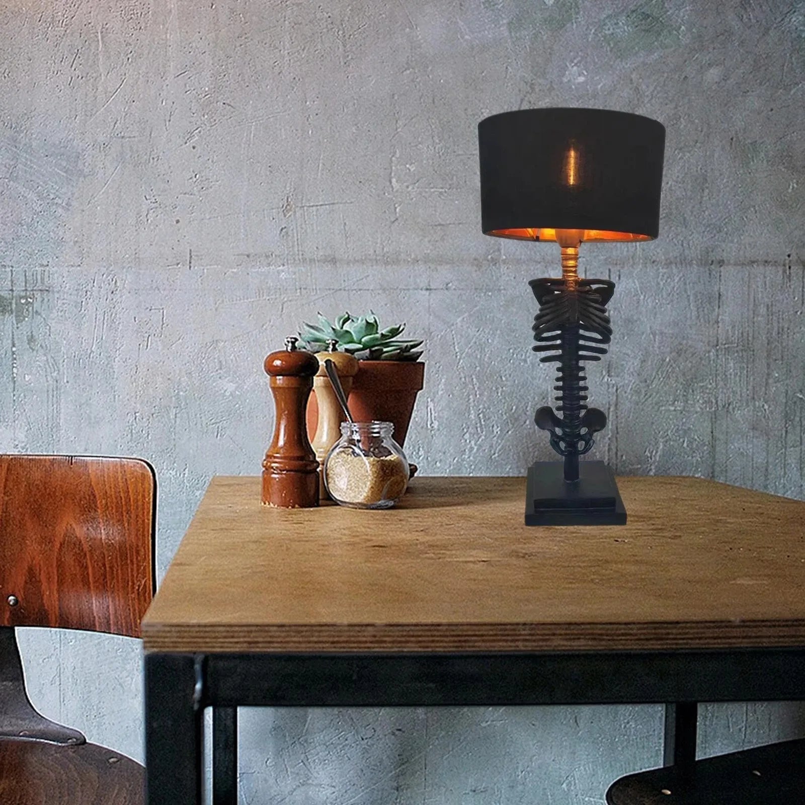 Gotische Skelett Tafellamp | Handgemaakt Kunst Design