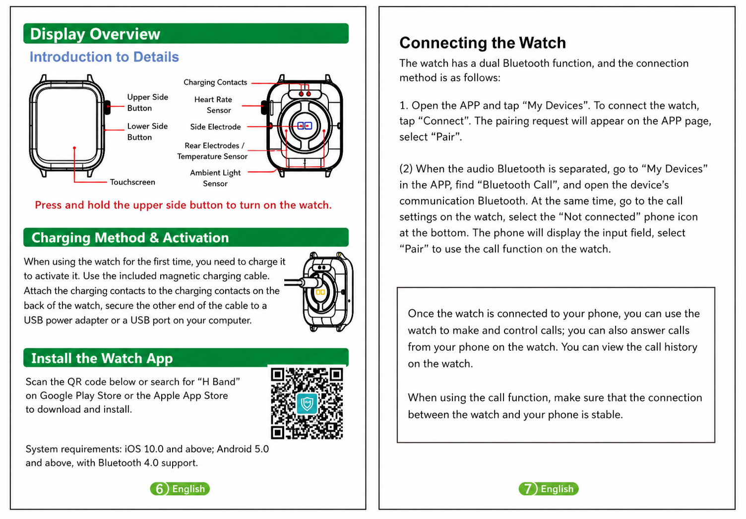 Smartwatch met SOS-noodalarm en valdetectie | Hartslag-, zuurstof- en activiteitsmeting | Bluetooth en waterdicht