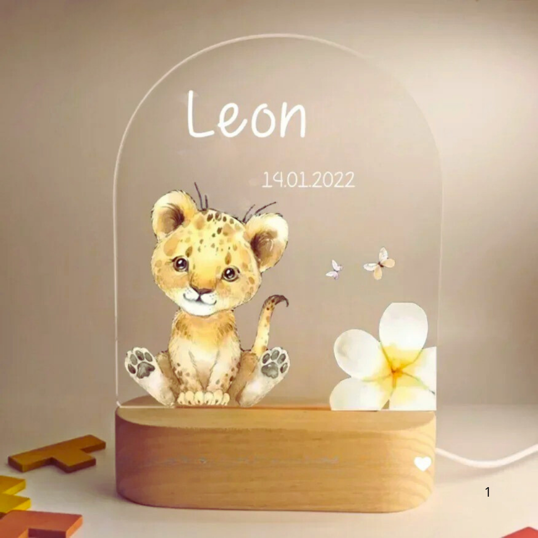 Persoonlijke nachtlamp met naam – Zachte warme LED-verlichting voor kinderen