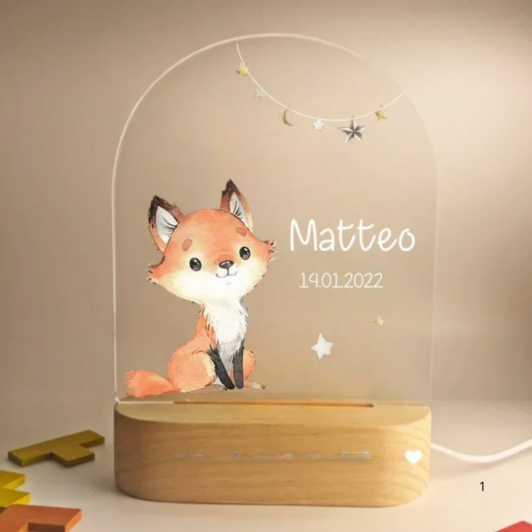 Persoonlijke nachtlamp met naam – Zachte warme LED-verlichting voor kinderen