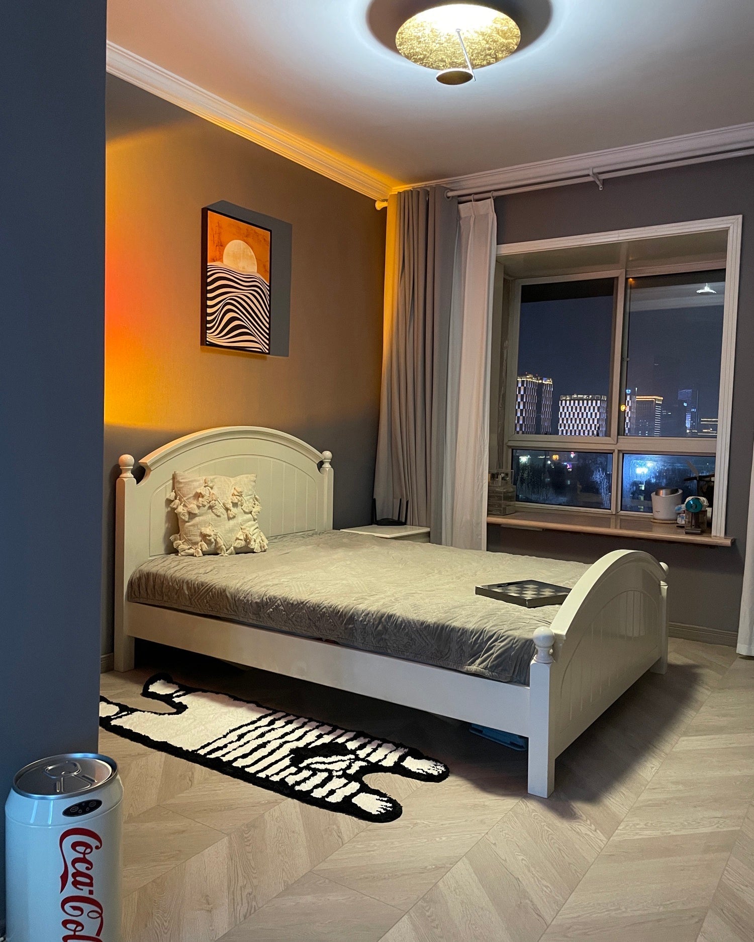 Frendorf | LED Kleurenprojector Vloerlamp | Minimalistisch Halo Licht Effect