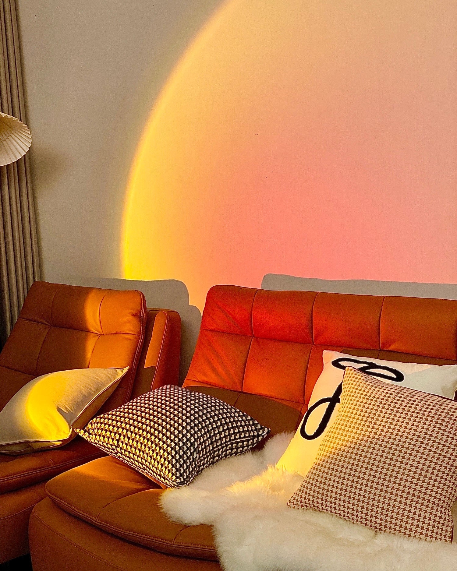 Frendorf | LED Kleurenprojector Vloerlamp | Minimalistisch Halo Licht Effect