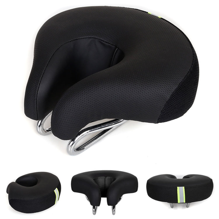 Noseless Fiets Zadel Mountainbike Verdikte Zachte Bekleding (Zwart)