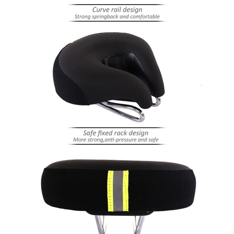 Noseless Fiets Zadel Mountainbike Verdikte Zachte Bekleding (Zwart)
