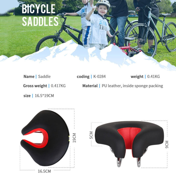 Noseless Fiets Zadel Mountainbike Verdikte Zachte Bekleding (Zwart)