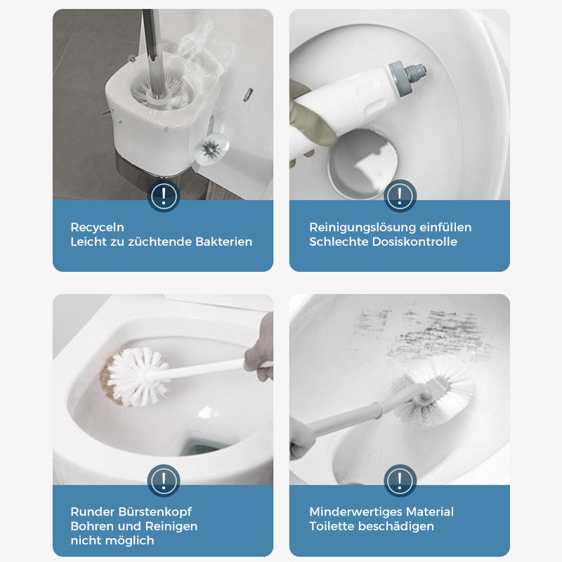 Wc-borstel Wegwerp | Antibacterieel | Hygiënische Sponskoppen | CleanClick