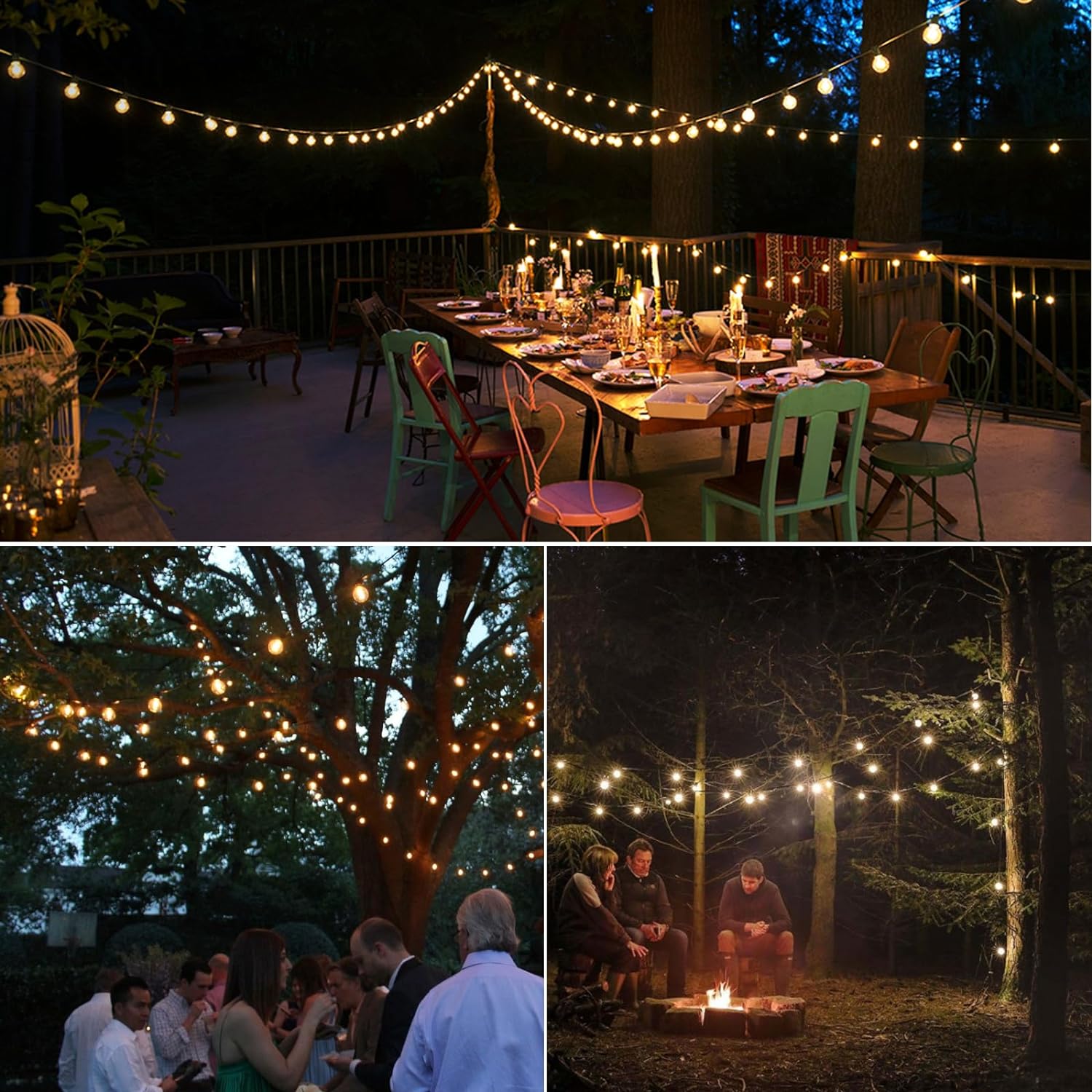 TwinkleTrail waterdichte LED-lichtslinger voor Buiten met Warme Gloed