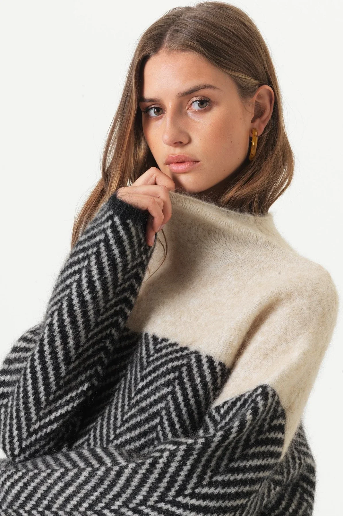 Eireann Luxe Trui | Gezellige Rollkragenpullover in Chevronpatroon voor stijlvolle warmte