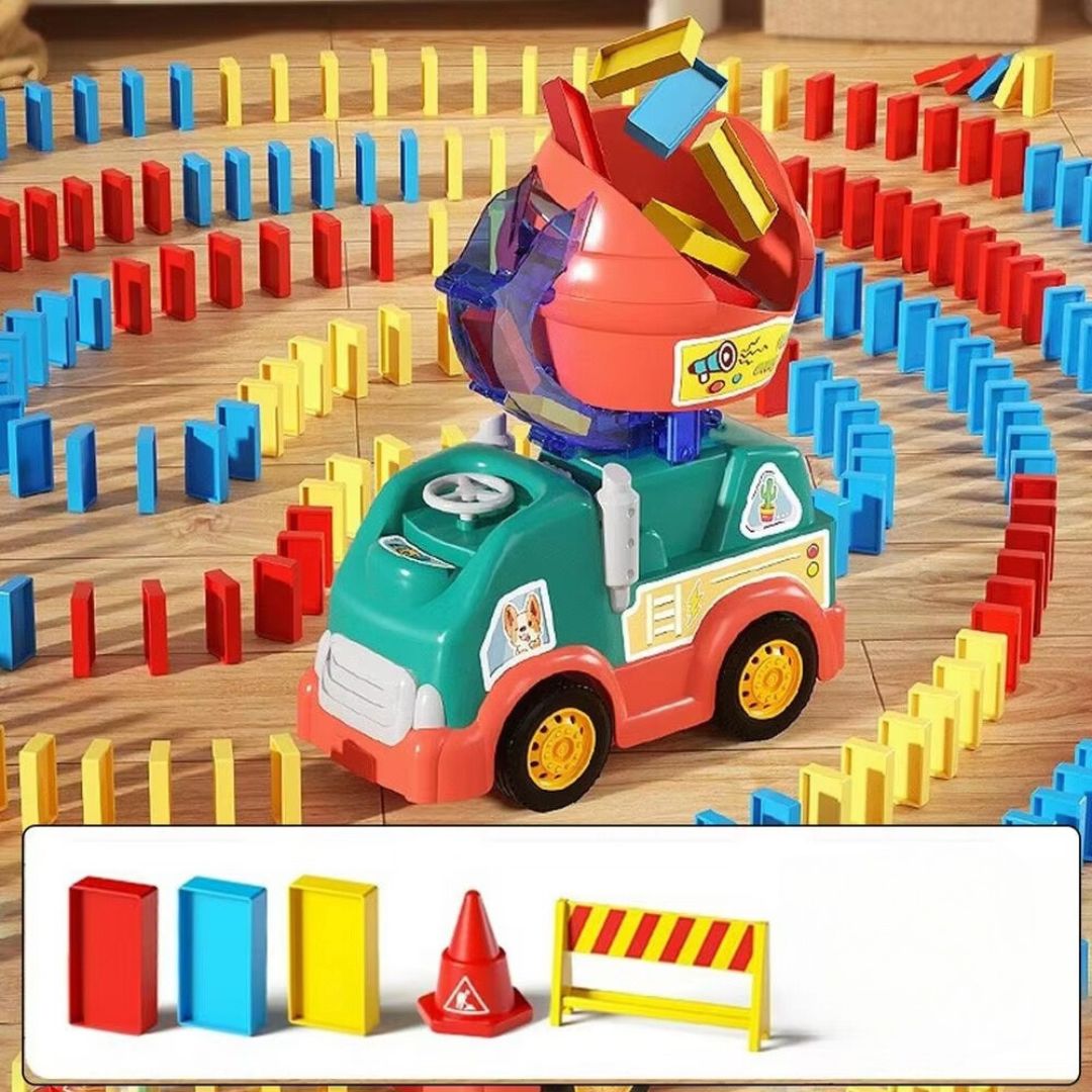 Montessori Houten Domino-vrachtwagen Speelgoed